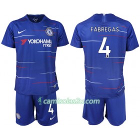 Camisolas de Futebol Chelsea FABREGAS 4 Criança Equipamento Principal 2018/19 Manga Curta